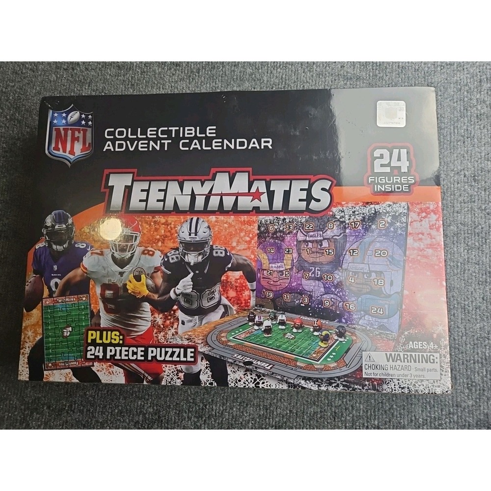 NFL TeenyMates Advent Calendar 24 Exclusive Figures & Puzzle‎ New Sealed